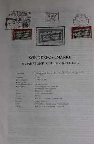 350 Jahre Linzer Zeitung; Ersttagsblatt, 23.10.1980