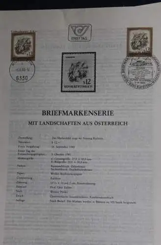 Landschaften in Österreich: Festung Kufstein; S12 ; Ersttagsblatt, 3.10.1980