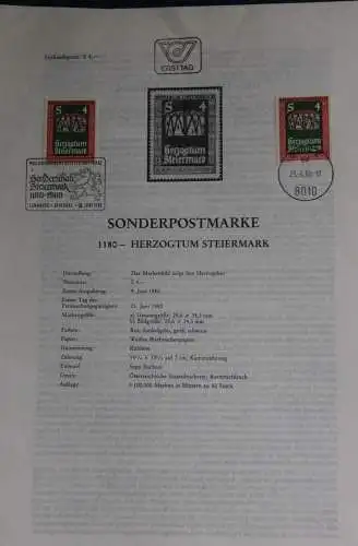 1180 - Herzogtum Steiermark ; Ersttagsblatt, 23.6.1980