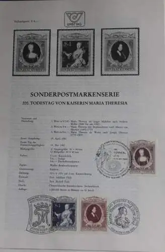 200.Todestag von Kaiserin Maria Theresia ; Ersttagsblatt; 13.5.1980