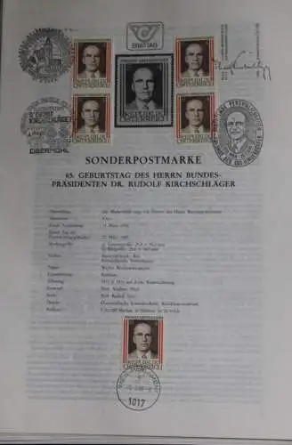 65. Geburtstag des Bundespräsidenten Dr. Kirchschläger; Ersttagsblatt, 20.3.1980