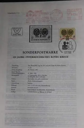 100 Jahre Österreichisches Rotes Kreuz; Ersttagsblatt, 14.3.1980