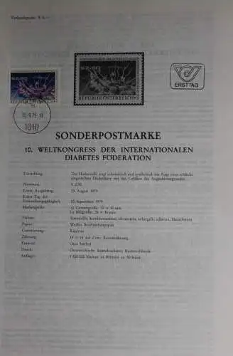 10. Weltkongress der Intern. Diabetes Föderation; Ersttagsblatt, 29.8.1979
