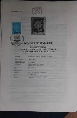 UN-Konferenz über Wissenschaft und Technik; Ersttagsblatt, 20.8.1979