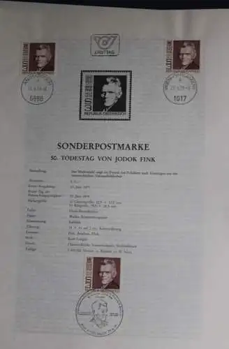 Jodok Fink; Ersttagsblatt, 29.6.1979
