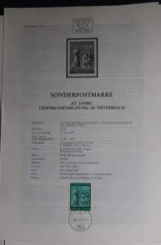 200 Jahre Gehörlosenbildung; Ersttagsblatt, 30.3.1979