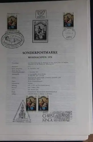 Weihnachten 1978;  Ersttagsblatt, 1.12.1978
