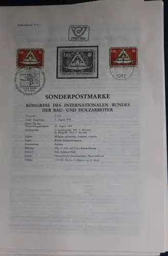 Kongress des Intern. Bundes der Bau- und Holzarbeiter;Ersttagsblatt,  21.8.1978