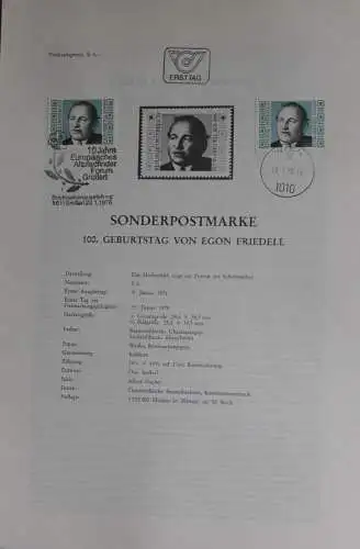 Egon Friedell;  Ersttagsblatt, 23.1.1978