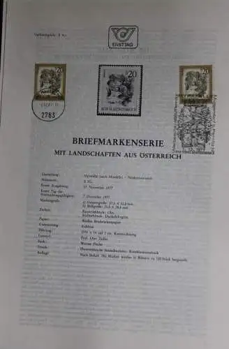 Landschaften in Österreich: Myrafälle-NÖ;  Ersttagsblatt, 7.12.1977