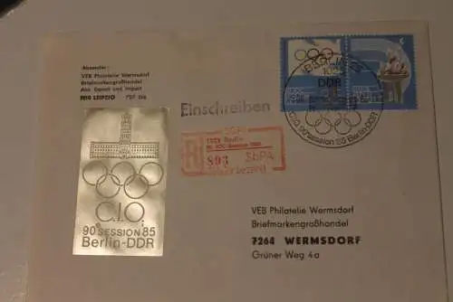 90. IOC-Session 1985 Berlin; Sonder-Einschreibezettel