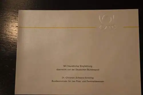 Silberkarte; Zentrale Klappkarte mit Postwertzeichen - Kontaktgabe: 100 Jahre Automobil; 16.1.1986, MiNr. 1268