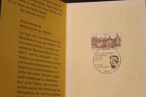 Ministerkarte zum Ausgabeanlaß: "Bamberg-UNESCO-Weltkulturerbe"; 12.9.1996; MiNr. 1881