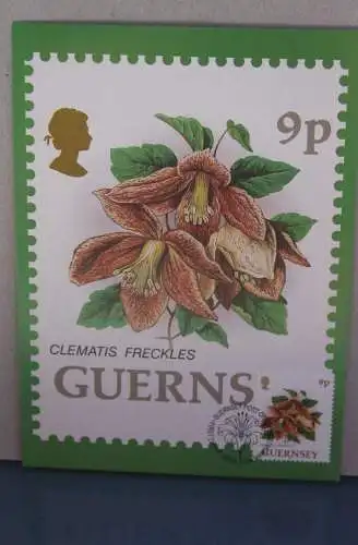 Guernsey; Set von 10 Blumen Maximumkarten; 15. März 1993