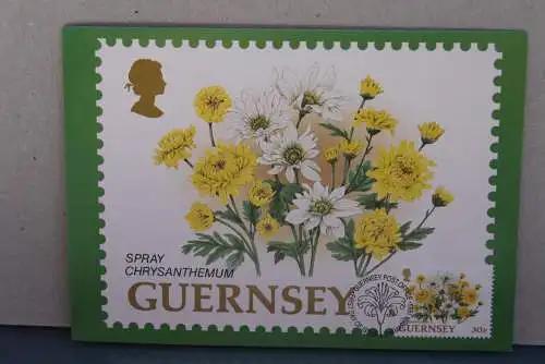 Guernsey; Set von 10 Blumen Maximumkarten; 15. März 1993