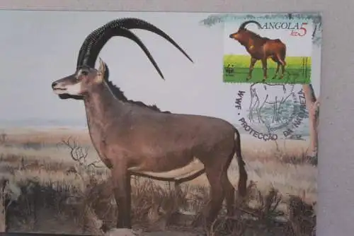 Angola, WWF, Maximumkarte, Antilope, 1990