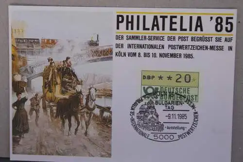 Deutschland; MK der Post auf der PHILATELIA '85 Köln 1985