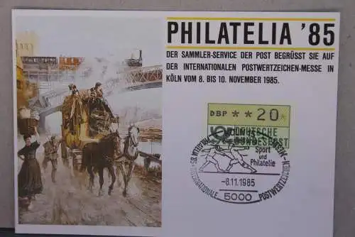 Deutschland; MK der Post auf der PHILATELIA '85 Köln 1985