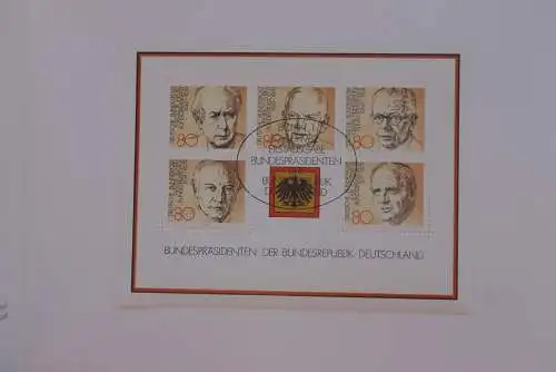 Ministerkarte zum Ausgabeanlaß: Blockausgabe "Bundespräsidenten", 10. Nov. 1982; MiNr. Block 18