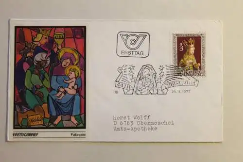 Christkindl - Brief 1977, Ersttagsbrief