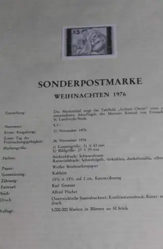 Weihnachten 1976; Österreich Amtl. Schwarzdruck auf Schwarzdruckblatt 1976; 11. Nov. 1976