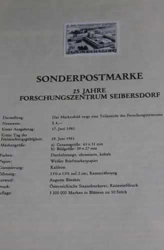 25 Jahre Forschungszentrum Seibersdorf; Österreich Amtl. Schwarzdruck auf Schwarzdruckblatt; 17. Juni 1981