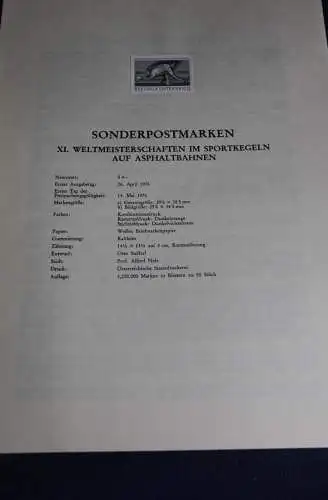 XI. Weltmeisterschaften im Sportkegeln 1976; Österreich Amtl. Schwarzdruck auf Schwarzdruckblatt 1976