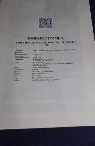 Babenberger-Austellung in Lilienfeld; Österreich Amtl. Schwarzdruck auf Schwarzdruckblatt 1976