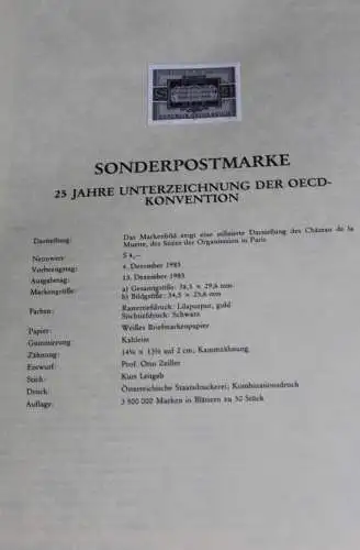 Österreich Amtl. Schwarzdruck auf Schwarzdruckblatt 1985  zur Ausgabe: OECD-Konvention