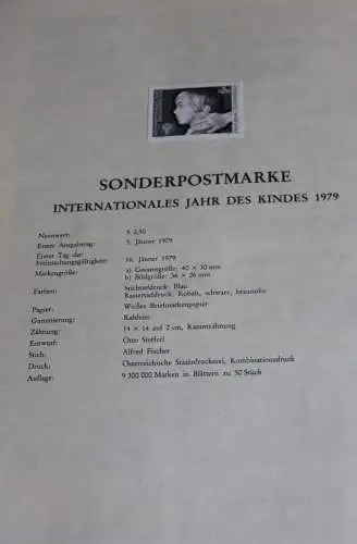 Österreich Amtl. Schwarzdruck auf Schwarzdruckblatt 1979  zur Ausgabe: Internationales Jahr des Kindes 1979