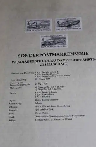 Österreich Amtl. Schwarzdruck auf Schwarzdruckblatt 1979  zur Ausgabe: Erste Donau-Dampfschiffahrts-Gesellschaft