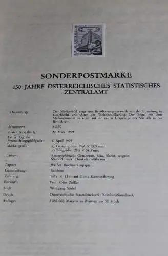 Österreich Amtl. Schwarzdruck auf Schwarzdruckblatt 1979  zur Ausgabe: Österreichisches Statistisches Zentralamt