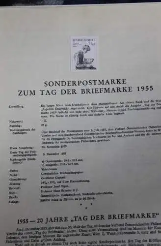 Österreich Amtl. Schwarzdruck auf Schwarzdruckblatt 1955  zur Ausgabe: Tag der Briefmarke 1955