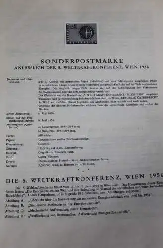 Österreich Amtl. Schwarzdruck auf Schwarzdruckblatt 1956 zur Ausgabe: 5. Weltkraftkonferenz Wien 1956