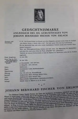 Österreich Amtl. Schwarzdruck auf Schwarzdruckblatt 1956 zur Ausgabe: Johann Bernhard Fischer von Erlach