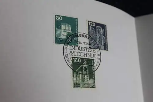 Ministerkarte zum Ausgabeanlaß:  "Industrie & Technik", 15.10.1975 ; MiNr. 853,855,857; Berlin: 501,503,506