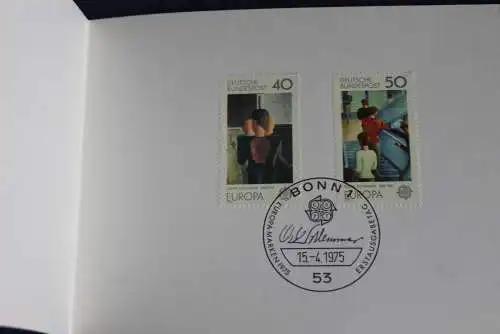 Ministerkarte zum Ausgabeanlaß:  "EUROPA - CEPT 1975", 15.4.1975 ; MiNr. 840-41