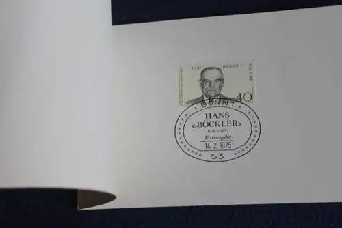 Ministerkarte zum Ausgabeanlaß:  "Hans Böckler", 14.2.1975 ; MiNr. 832; Sonderpreis