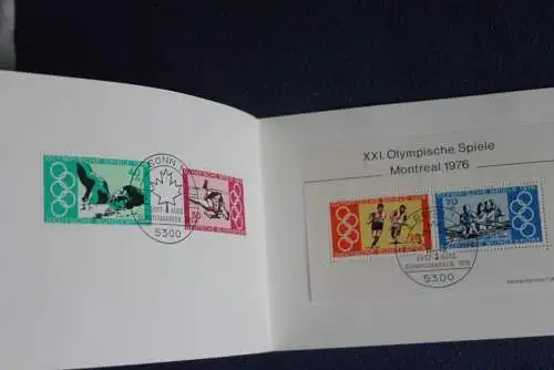 Ministerkarte zum Ausgabeanlaß:  "XXI. Olympische Spiele 1976", 6.4.1976 ; MiNr. 886-87; Block 12