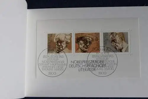 Ministerkarte zum Ausgabeanlaß:  "G. Hauptmann,H. Hesse, Th. Mann", 16.2.1978 ; MiNr. Block 16