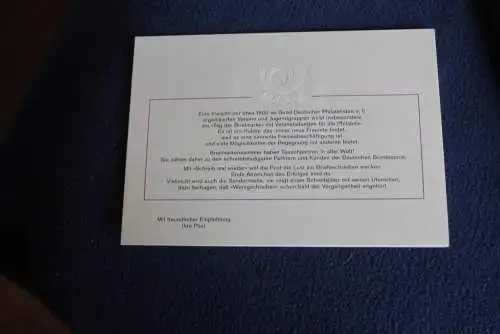 Silberkarte; Zentrale Klappkarte mit Postwertzeichen - Kontaktgabe: Tag der Briefmarke  1982, MiNr. 1154