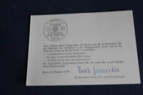 Ministerkarte zum Ausgabeanlaß: "Lotsen-Reglement"; 11.10.1979; MiNr. 1022