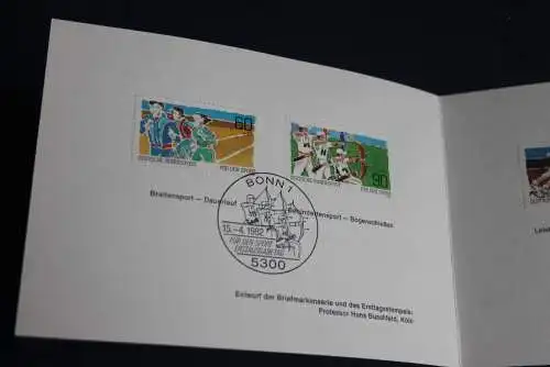 Ministerkarte zum Ausgabeanlaß: "Für den Sport 1982 ";15.4.1982; MiNr. 1127-28; Berlin: 664-65