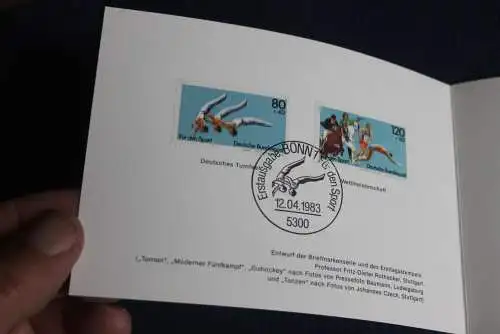 Ministerkarte zum Ausgabeanlaß: "Für den Sport 1983", 12.4.1983; MiNr. 1172-73; Berlin: 698-99