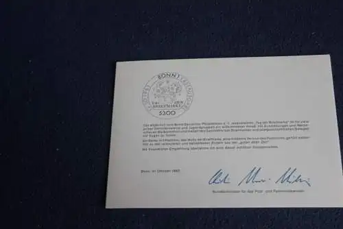 Ministerkarte zum Ausgabeanlaß: "Tag der Briefmarke 1983"; 13.10.1983; MiNr. 1192