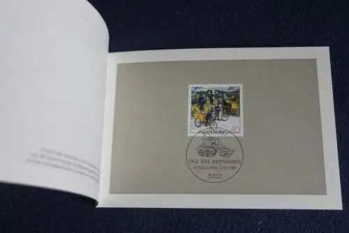 Ministerkarte zum Ausgabeanlaß: "Tag der Briefmarke"; 15.10.1987; MiNr. 1337