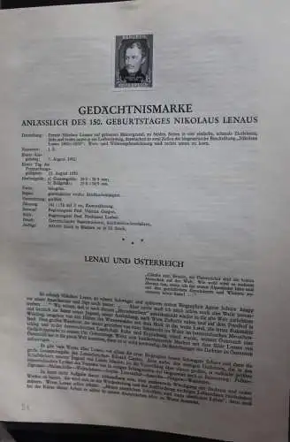 Schwarzdruck auf Schwarzdruckblatt; Ausgabe: Nikolaus Lenau; 7.8.1952