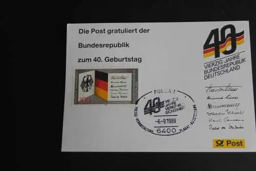 40 Jahre Bundesrepublik Deutschland; Maximumkarte der POST; SST Fulda