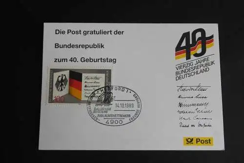 40 Jahre Bundesrepublik Deutschland; Maximumkarte der POST; SST Herford