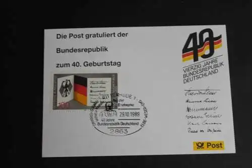40 Jahre Bundesrepublik Deutschland; Maximumkarte der POST; SST Ritterhude